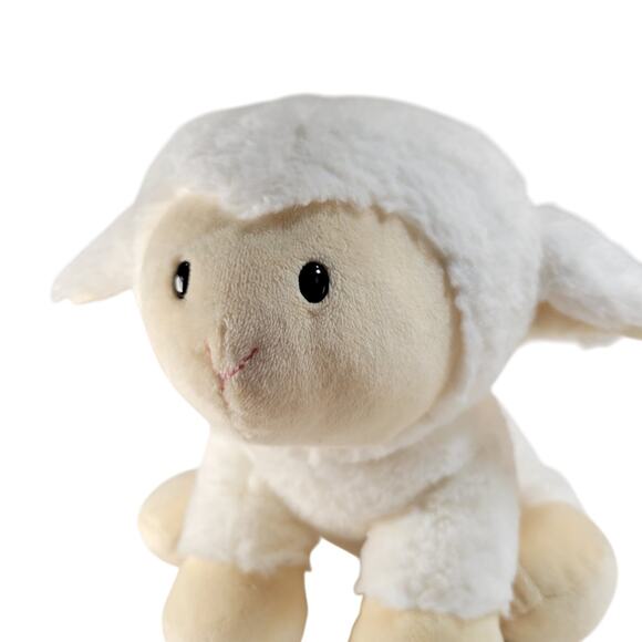 White Lamb Plush Stuffed Animal Soft Fleece 10" Laying Cuddly Toy Gund - Picture 10 of 16
